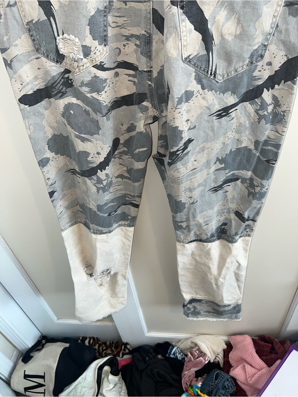 Pol Camo Patchwork Distressed Overalls - Picture 9 of 14